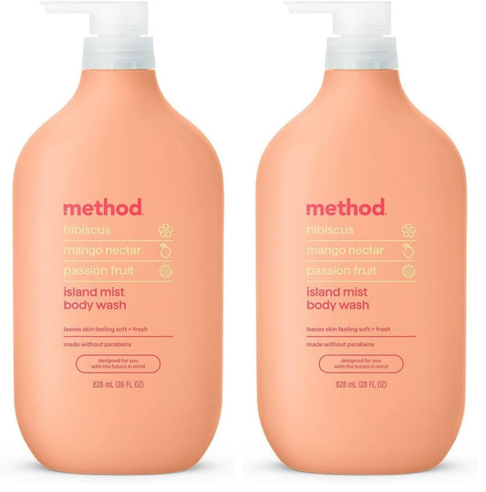 Method Body Wash - Island Mist Scent | 28oz Bottle (Pack of 2) for Refreshing Clean