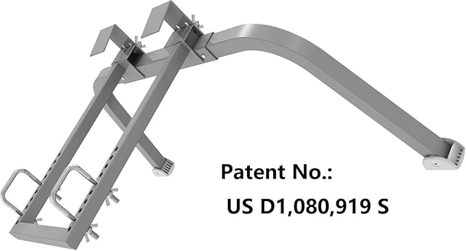 Ladder Stabilizer for Gutter Cleaning Tools and Wall,Heavy Duty Roof Ladder Hooks Steel Extension Ladder stabilizer with Ladder Accessory,Ladder Standoff with Anti-Slip Rubber Feet (Silver Gray)