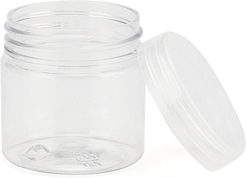 Clear Plastic Bead Containers - 70 PCS 2oz Round Storage Jars with Lids for Lotions, Beads & Spices