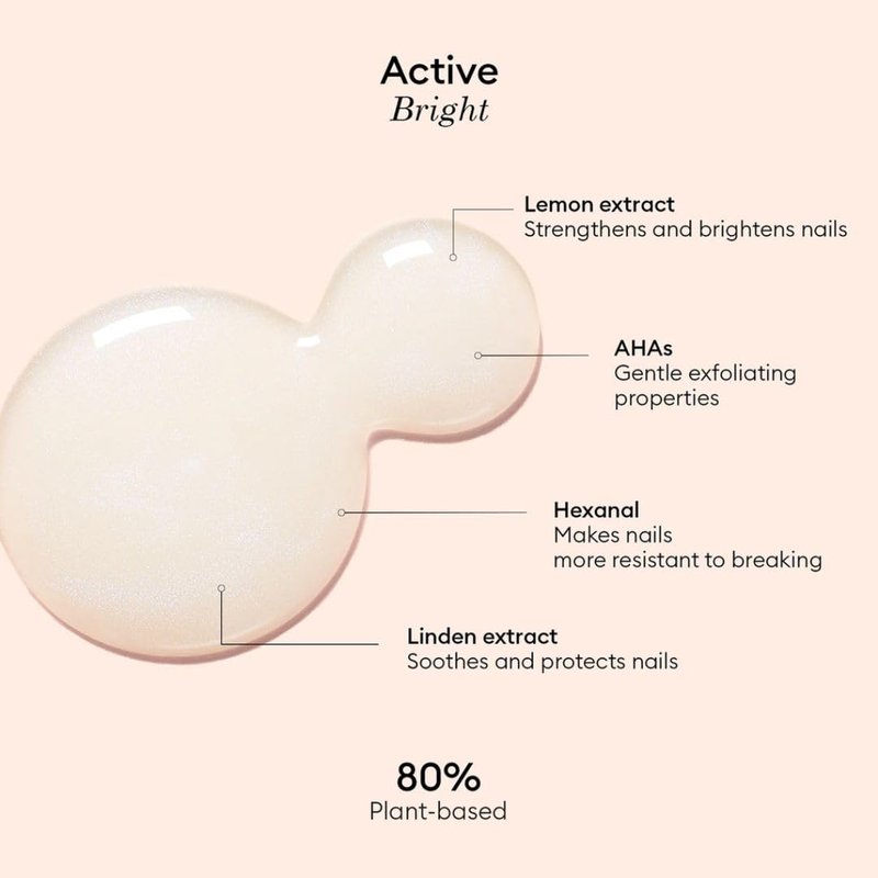Manucurist Active Bright All in One Nail Perfector: Brightening Care Nail Polish - No Lamp - Vegan & Made in France - White Nail Polish - Nail Strengthener - Gifts for Women