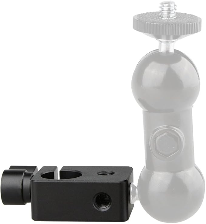 CAMVATE 15mm Single Rod Clamp for Camera DIY Accessories(Black) - 0874