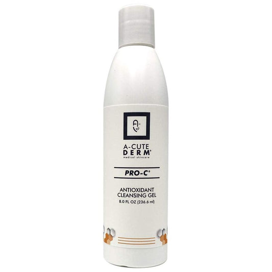 A-Cute Derm Pro-C Antioxidant Cleansing Gel – Hydrating Daily Face Wash with Vitamin C & Green Tea Extract – Refreshing Cleanser for All Skin Types – 8 oz