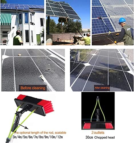 Photovoltaic Panel Cleaning Tool with Telescopic Window Cleaning Pole 8m Pole with 30CM Brush Head for Solar Panels and More