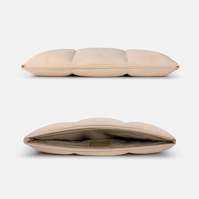 Comfyable Puffy Laptop Sleeve 13 Inch 14 Inch, Quilted Puffer Laptop Carrying Case for Women, Pillow Case Compatible with MacBook Air/Pro M5 M4 M3 M2 Pro/Max 2026, 13" MacBook Neo A18, Sand