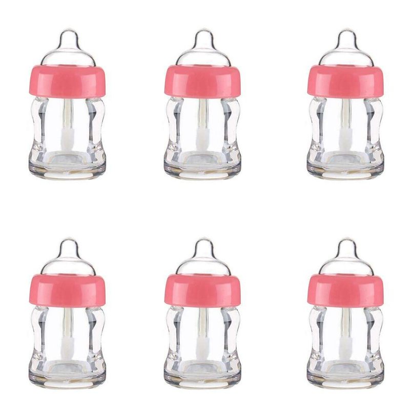Empty Lip Gloss Tubes - Reusable 7ml Milk Bottle Shaped Containers for DIY Cosmetics | Pink - 6 Pack