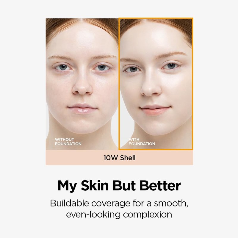 Essential Skin Nuder Cushion Foundation - Buildable Coverage | Natural Finish, Mini 0.17 Fl Oz, 21W Medium