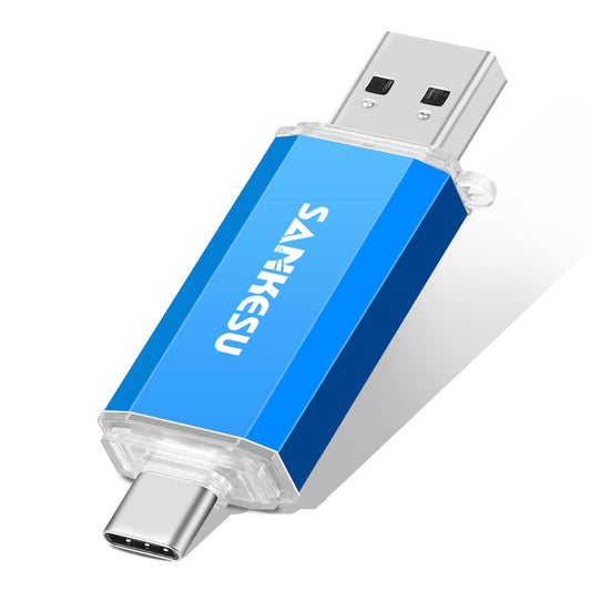 3.0 USB C Flash Drive 512GB, USB-A & Type-C OTG Thumb Stick, Dual Memory Sticks Compatible with PC/Laptop/Type C Cell Phone and Tablet (Blue)