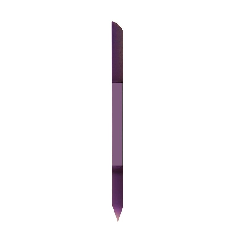 Glass Cuticle Pusher Nail File for Manicure and Pedicure 4.5in (115mm) - Original Czech Product Glass Manicure Stick (Purple)
