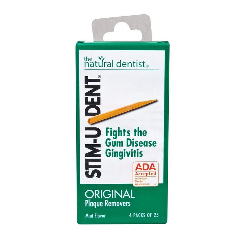 Stim-U-Dent Plaque Removers, Mint Flavor 4-25 Packs [100 Picks] (Pack of 10)