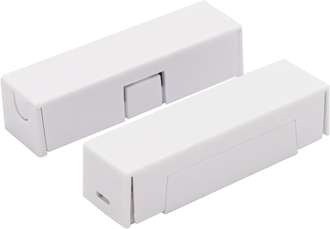 FOCMKEAS 5Pcs Magnetic Reed Switch Wired Surface Mount Normally Closed NC Contact Sensor Alarm Magnetic Door Switch with 2 Wires, ABS White, MC-44b