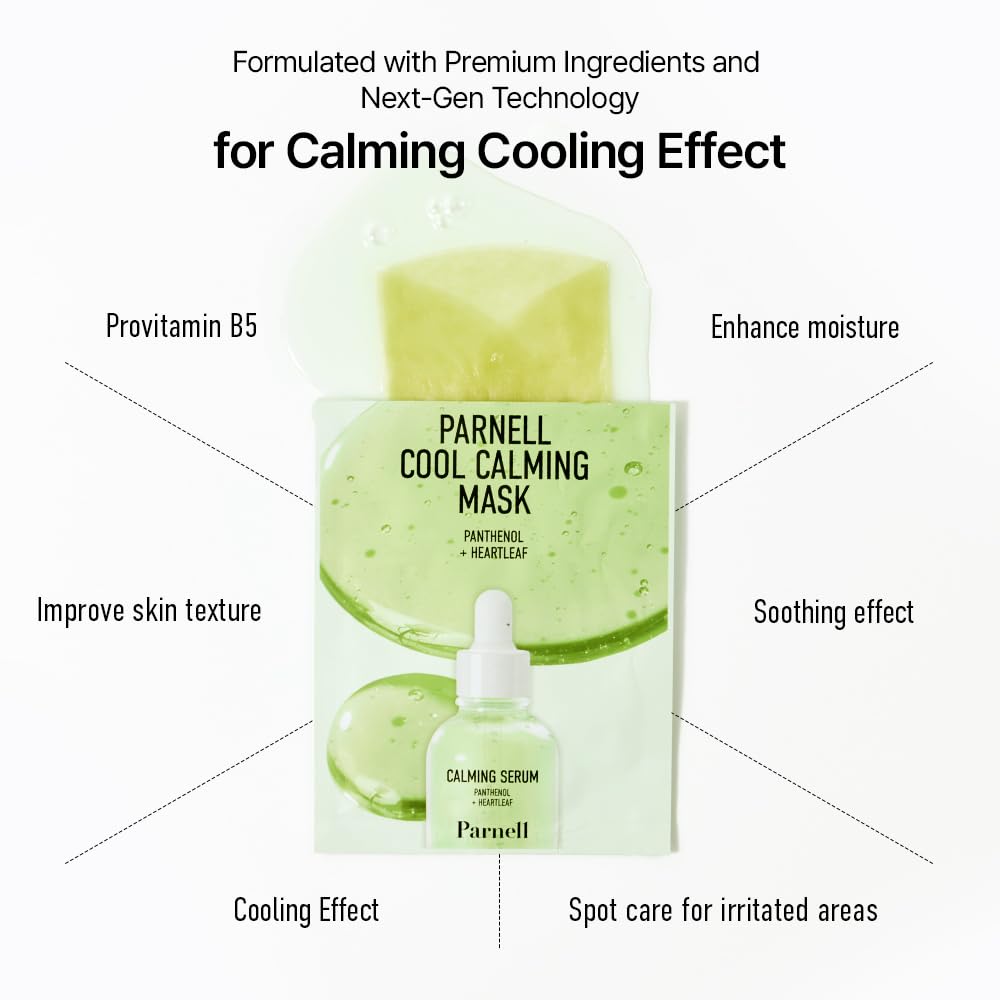 Parnell Panthenol Heartleaf Cool Calming Mask 10ea, korea skin care, korea beauty