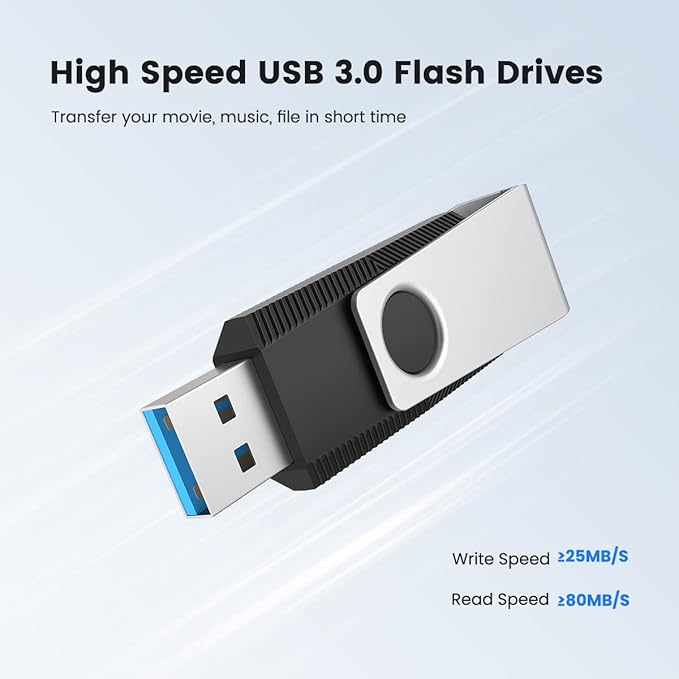 Aiibe 128GB Flash Drive 3.0 5 Pack 128GB USB 3.0 Flash Drive Thumb Drives 128 GB Memory Stick Jump Drives USB Drive Multi Pack (128G, 5 Mixed Colors: Black Red Cyan Green Purple)
