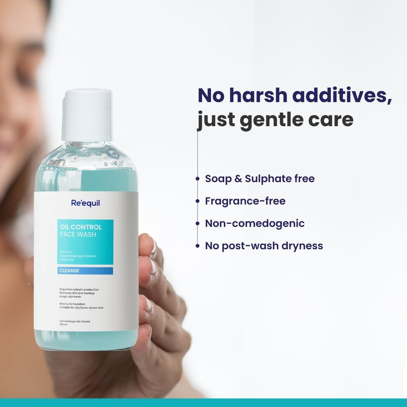 Re'equil Oil Control Face Wash | Soap & Sulphate Free Face Wash with Zinc PCA | Controls Excessive Oil Production | For Oily Acne Prone Skin | 200 ml