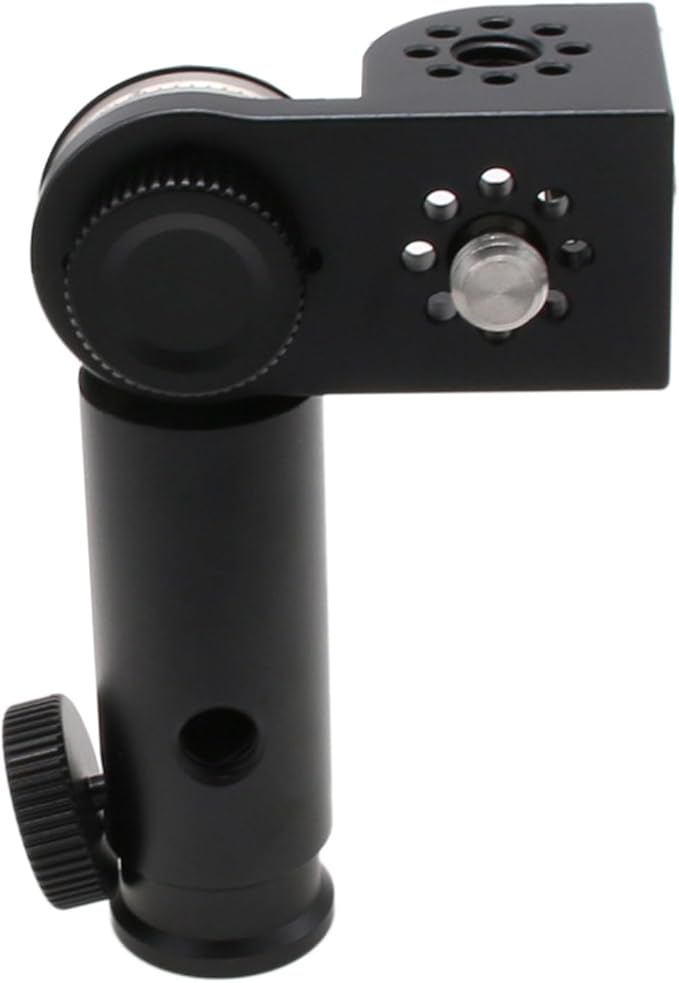 HangTon Tripod Mount Adapter and 3/8" 1/4" Bracket Block Cube 180 Swivel Rotation for Camera Video Monitor, Lens Motor, Microphone, Teradek Wireless System, Black