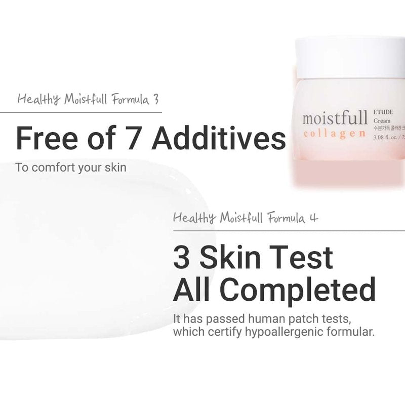 ETUDE Moistfull Collagen Cream - Deep Moisturizing Face Moisturizer with Macadamia Oil & Lupinus Protein | 2.53 Fl Oz