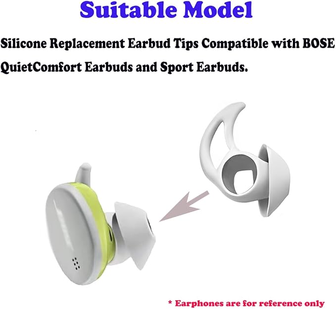 CYADCI Silicone Earbud Tips 3 Pairs Small Eartips Compatible with Bose QuietComfort Earbuds and Sport Earbuds