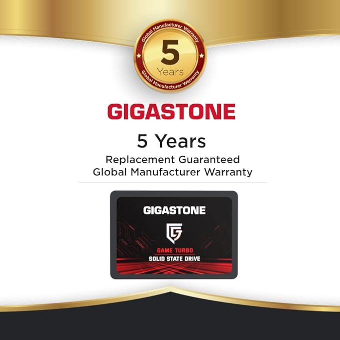 Gigastone 256GB Game Turbo SSD (5-Pack) Up to 540MB/s with SLC Caching Gaming/PC/Desktop/Laptop Upgrade SSD- 5-Year Warranty 2.5" SATA Internal Disk Solid State Drives 2.5 inches SATA 3.0 Disk