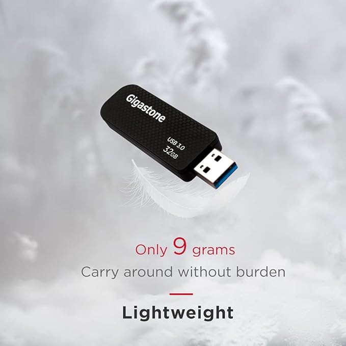 GIGASTONE 32GB USB 3.2 Flash Drive 10-Pack, 80MB/s High-Speed Data Transfer, Carbon Fiber Design, Retractable