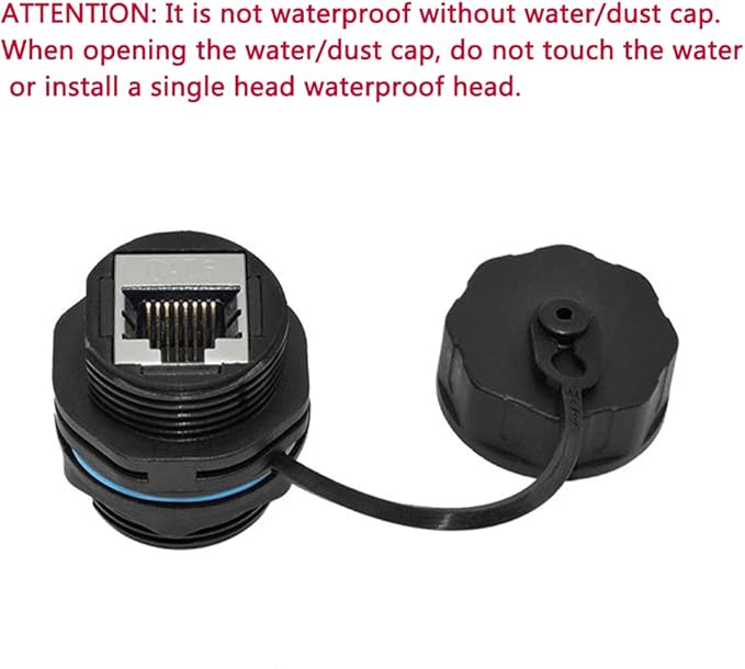 ANMBEST 10PCS Panel Mounting Shielded CAT6 RJ45 Waterproof Connector Cat5/5e/6 8P8C Ethernet LAN Cable Coupler Double Head Adapter with Waterproof/Dust Cap