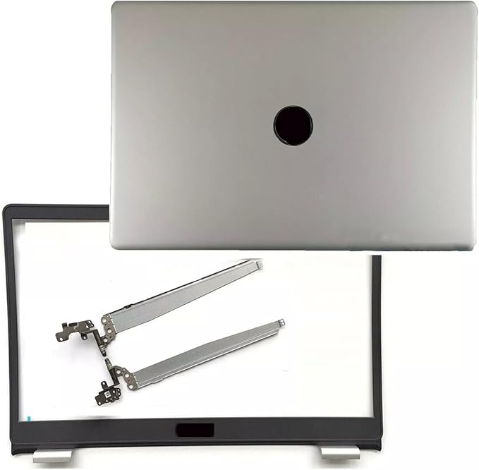 Wzqrps New Replacement Laptop LCD Cover Back Rear Top Lid Hinges Front Bezel for Dell Inspiron 15 5000 5593 032TJM 32TJM YCYPN 0YCYPN AP2RI000200 Silver