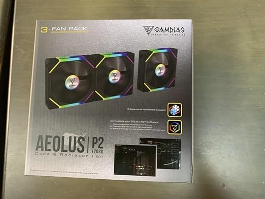 GAMDIAS 3 Pack 120mm Case Fan & 3 Reverse Blades & 1 USB Hub, ARGB PWM PC Fans with RGB Motherboards Sync, Daisy Chain via Cable Management, 30mm Thickness Case Fans with 75CFM Airflow with 2400RPM