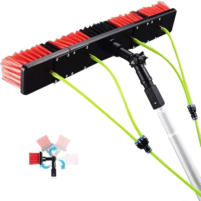 Photovoltaic Panel Cleaning, 3-12M Water Fed Telesbrush, Window Clean, Extendable Cleaner Conservatory Roof Cleaning Tools/7M Rod/30Cm Brush Head