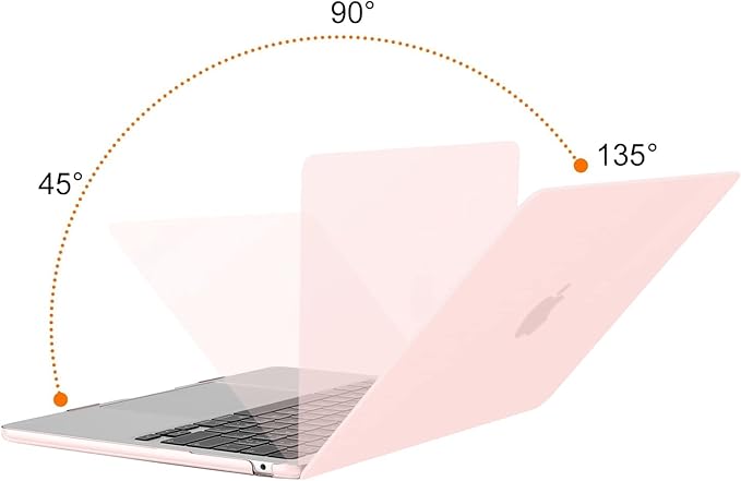 MOSISO Compatible with MacBook Air 13 inch Case M5 2026 M4 2025 M3 M2 2024-2022 A3449 A3240 A3113 A2681, Hard Shell&Keyboard Cover&Screen Film&Type C for MacBook Air 13.6 inch Case, Chalk Pink