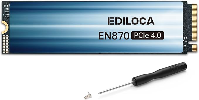 Ediloca 4TB SSD NVMe M.2 2280 PCIe Gen4 x4 Internal Solid State Drive - Up to 7300MB/s, 4TB SSD PS5 Dynamic SLC Cache, PS5 Compatible for Gaming PC Laptop(EN870)