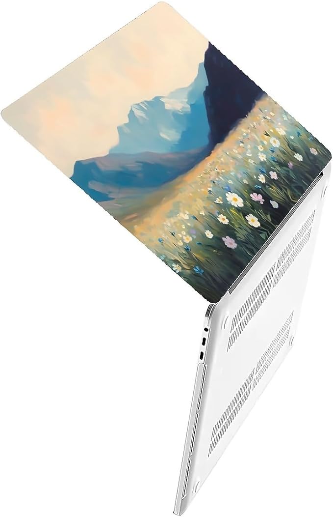 COTAIL Compatible with MacBook Air 13.3 13.6 Inch Case 2022 2021 2020 2019 Plastic Hard Shell Case Cover,13.6 Air (A2681) M2 2022, Wildflowers and Mountains