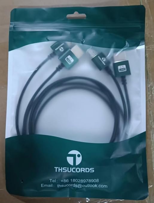 Thsucords Thin HDMI to HDMI Cable 3.3FT 2 Pack, Ultra Slim & Flexible HDMI Cord Supports High Speed 4K@60Hz 18gbps 2160p 1080p