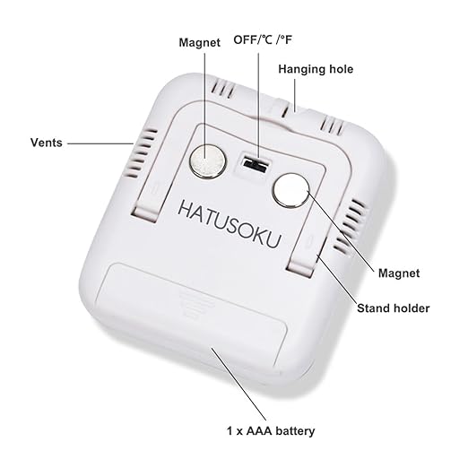 HATUSOKU Pack of 2 Digital Thermometer and Hygrometer with Comfort Face Display, Hygrometer, Stand, Magnet, Hanging, Simple, Infectious Disease Prevention, Heat Stroke Prevention
