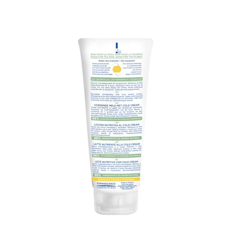 Mustela Baby Nourishing Lotion - Daily Moisturizer for Dry Skin with Avocado & Cold Cream | 6.76 fl. oz.
