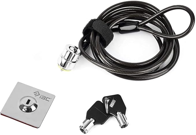 I3C Laptop Cable Lock, Hardware Security Cable Lock with Keys, Anti Theft Combination Lock Compatible with Laptop Monitor Tablet Surface Projector and Other Electronic Devices (1 Pack)