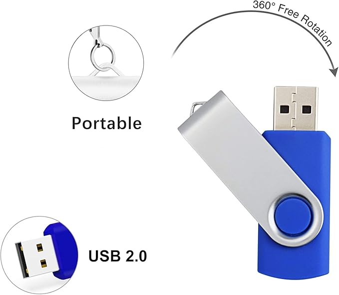 Rpanle USB for Windows 10 Install Recover Repair Restore Boot USB Flash Drive, 32&64 Bit Systems Home&Professional, Antivirus Protection&Drivers Software, Fix PC, Laptop and Desktop, 16 GB USB - Blue
