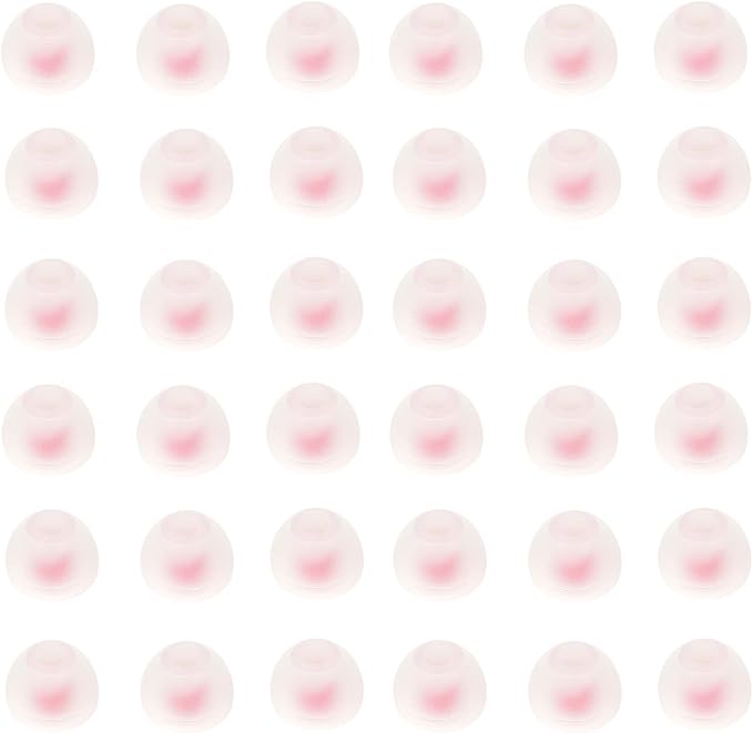 CYADCI 36 Pieces Medium Earbud Tips Soft and Comfortable Ear Bud Replacement Pieces Silicone Fit Most in-Ear Headphones，Inner Hole 3.8mm -5.5mm，Medium White and Red Replacement Eartips