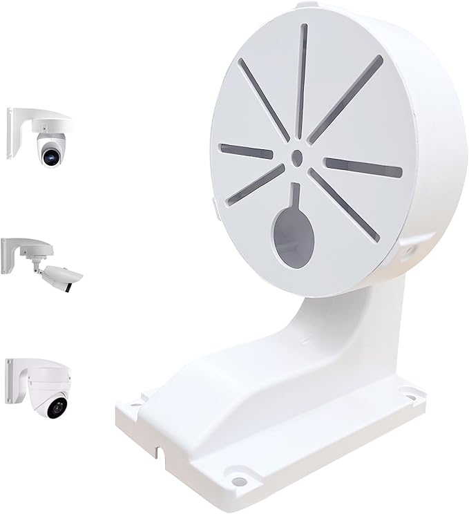 ABS Plastic Indoor Outdoor Cameras Holder Wall Mount L Type Bracket for Security Dome IP Camera Mounting,Junction Box Cable Management Mounting Case, CCTV Camera Mount (Plastic)
