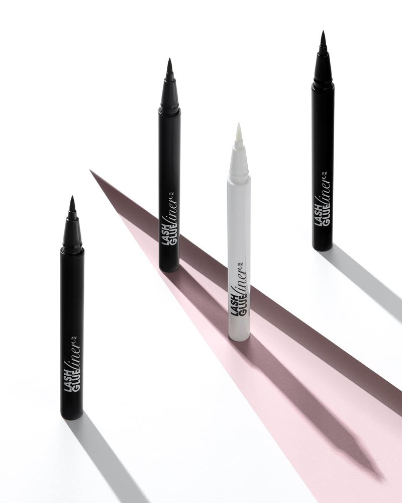KISS Lash GLUEliner, Matte Finish, Foolproof Easy Touch-Up False Eyelash Glue and Eyeliner, Two in One Liner and Lash Glue, Black, 0.7 mL, 0.02 fl. oz. (Pack of 2)