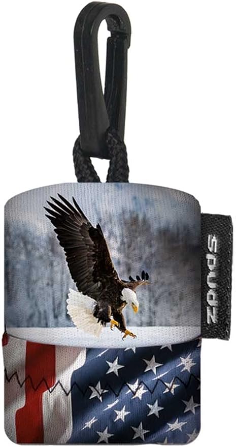 SPUDZ Ultra Microfiber Lens Cleaner with Closeable Bottom – Clip-On Pouch, Washable – for Binoculars, Scopes, Glasses, Screens | Ultra Eagle, 6 x 6 Inch