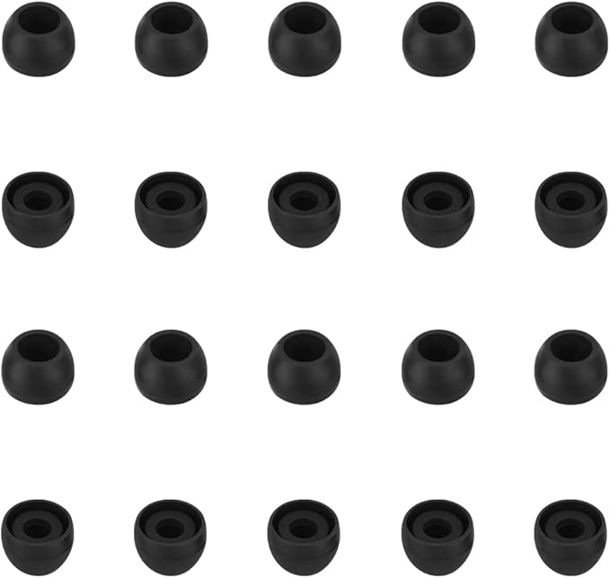 WKYMY Silicone Small Replacement Earbud Tips Eartips for In-Ear Headphones Rubber Tips Earbuds Cap 10 Pairs (Black)