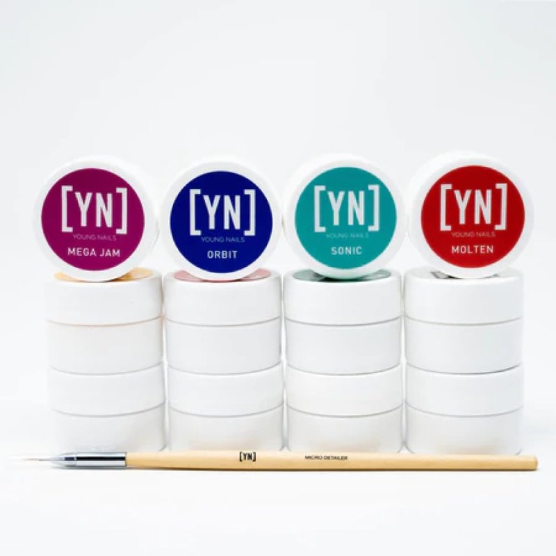 Young Nails Mission Control Gel Paint for Nail Art - Professional Precision Liner & Design Polish, UV/LED Cure, Rich Pigment & Shine, Nail Art Gel Liner for Detailed Designs, Gel Pot, Cloudette, 5g