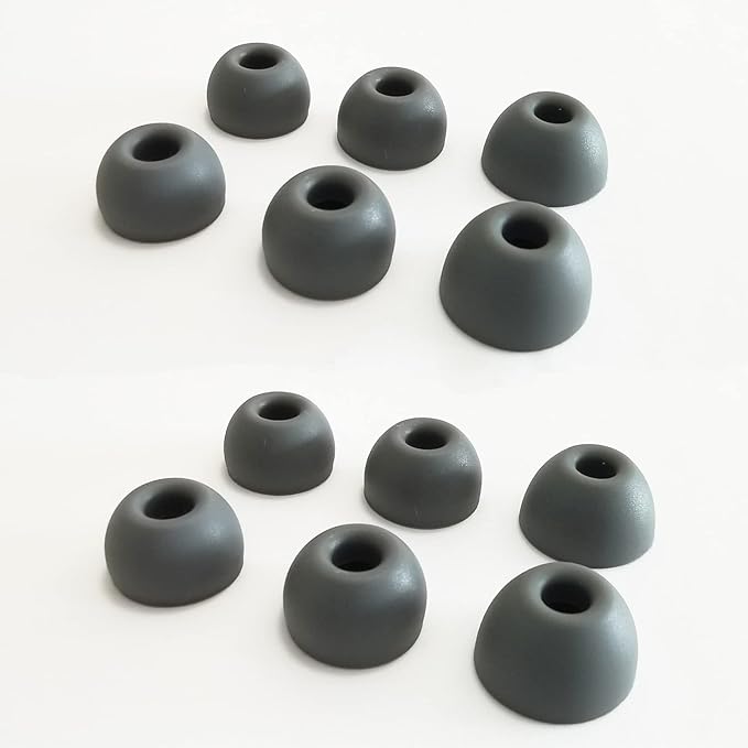 Silicone Ear Tips for Beats Fit Pro, Studio Buds & Solo Buds, Universal Replacement for Beats Earbuds, 6 Pairs LMS Gray
