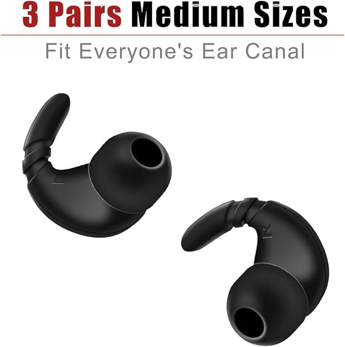 Anti-Slip Ear Hooks & Tips for Beats Studio Buds – Secure Fit, Noise Isolating Replacement Earbuds Tips, 3 Pairs