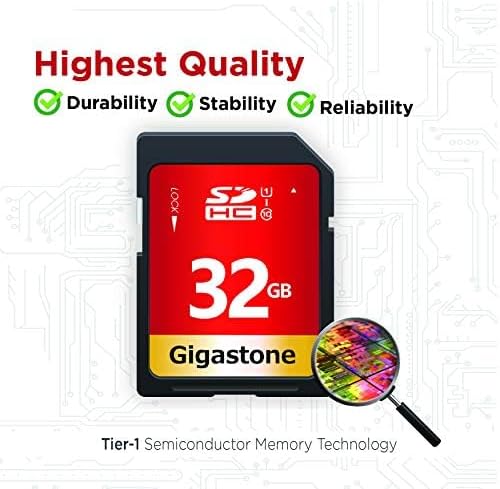 GIGASTONE 32GB SD Card 50-Pack UHS-I U1 Class 10 SDHC Memory Card High-Speed Full HD Video Compatible with Digital Camera, SPYPOINT TACTACAM WOSPORTS Trail Camera, with 50 Mini Cases