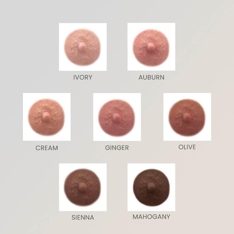 TataTattoos Realistic Temporary Nipple Tattoos - Non-Surgical Areola Covers for Mastectomy Recovery | Auburn, Medium (Pack of 10)