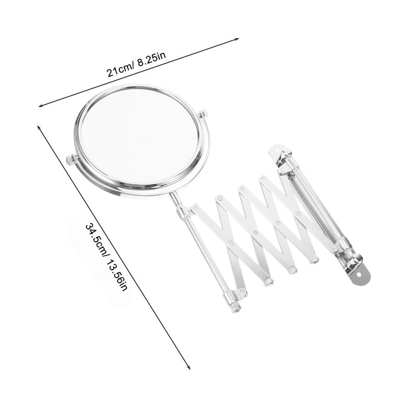 BESPORTBLE Wall Mount Makeup Mirror, 6-Inch Two-Sided Extension Mirror with 3X Magnification - Chrome Bathroom 360° Swivel