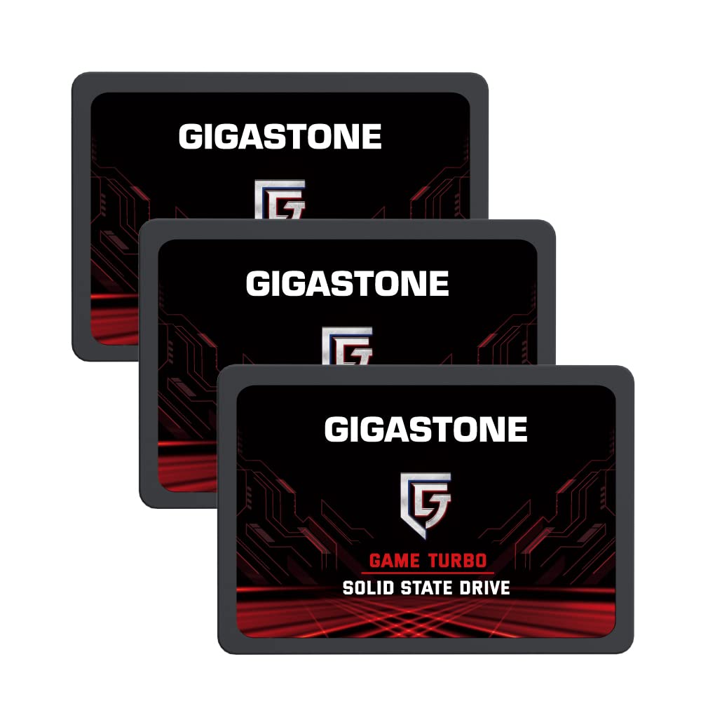 Gigastone 256GB Game Turbo SSD (3-Pack) Up to 540MB/s with SLC Caching Gaming/PC/Desktop/Laptop Upgrade SSD 5-Year Warranty 2.5" SATA Internal Disk Solid State Drives 2.5 inches SATA 3.0 Disk