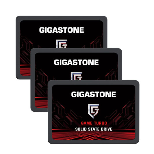 Gigastone 256GB Game Turbo SSD (3-Pack) Up to 540MB/s with SLC Caching Gaming/PC/Desktop/Laptop Upgrade SSD 5-Year Warranty 2.5" SATA Internal Disk Solid State Drives 2.5 inches SATA 3.0 Disk