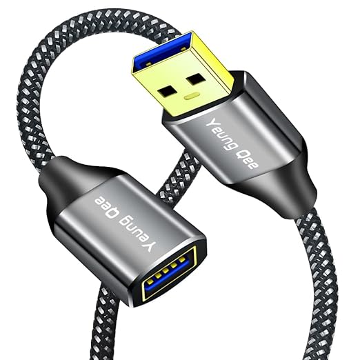 Yeung Qee USB 3.0 Extension Cable 6 ft,5Gbps High Speed USB 3.0 Type A Male to Female Extension Cord,USB Extension Lead Compatible with USB Flash Drive, Hard Drive, Card Reader,Scanner,Keyboard (6FT)