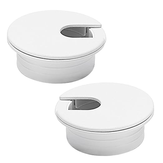 EASYEAH 2 Pcs Desk Grommet 1-1/2" / 38 mm, Desk Cord Hole Cover, Cable Grommet ABS Plastic, Desk Hole Grommet for Home & Office Pc, Detachable Cable Cord Organizer-White