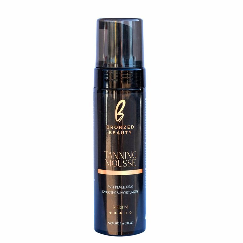 Bronzed Beauty Self-Tanning Mousse Kit 6.7fl oz Medium Self-Tan Mousse with Mitt Bundle Fast-Drying Easy Application Body Bronzer Hydrating Formula with Aloe Vera and Vitamin E